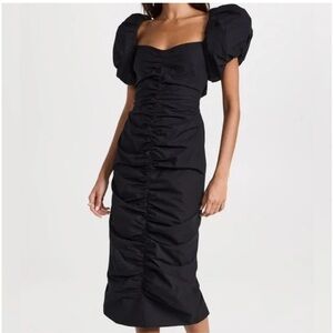 Rhode NWT Elegant Black Puff Sleeve Dresss-Size 10